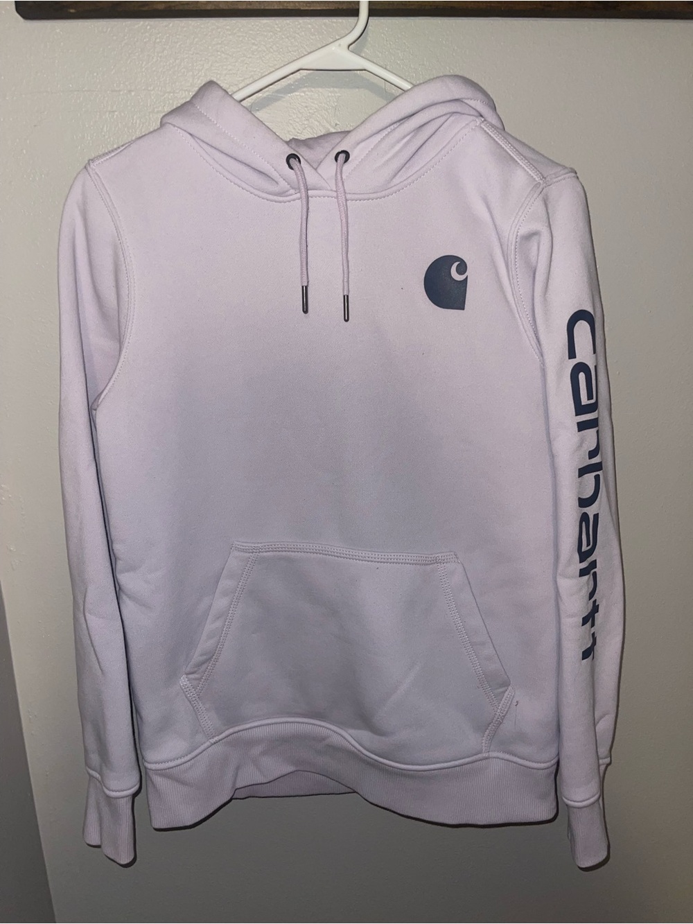 Carhartt Lavender Women's Pullover Hoodie with Navy Logo